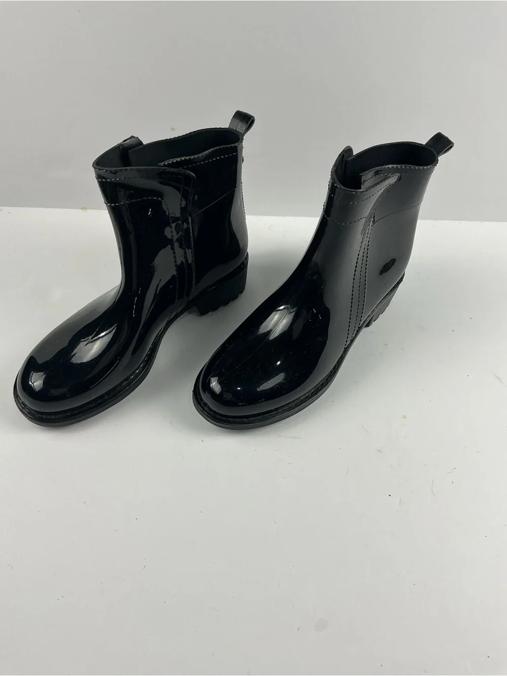 Nicole Miller Glossy Black Women's Rain Ankle Boots